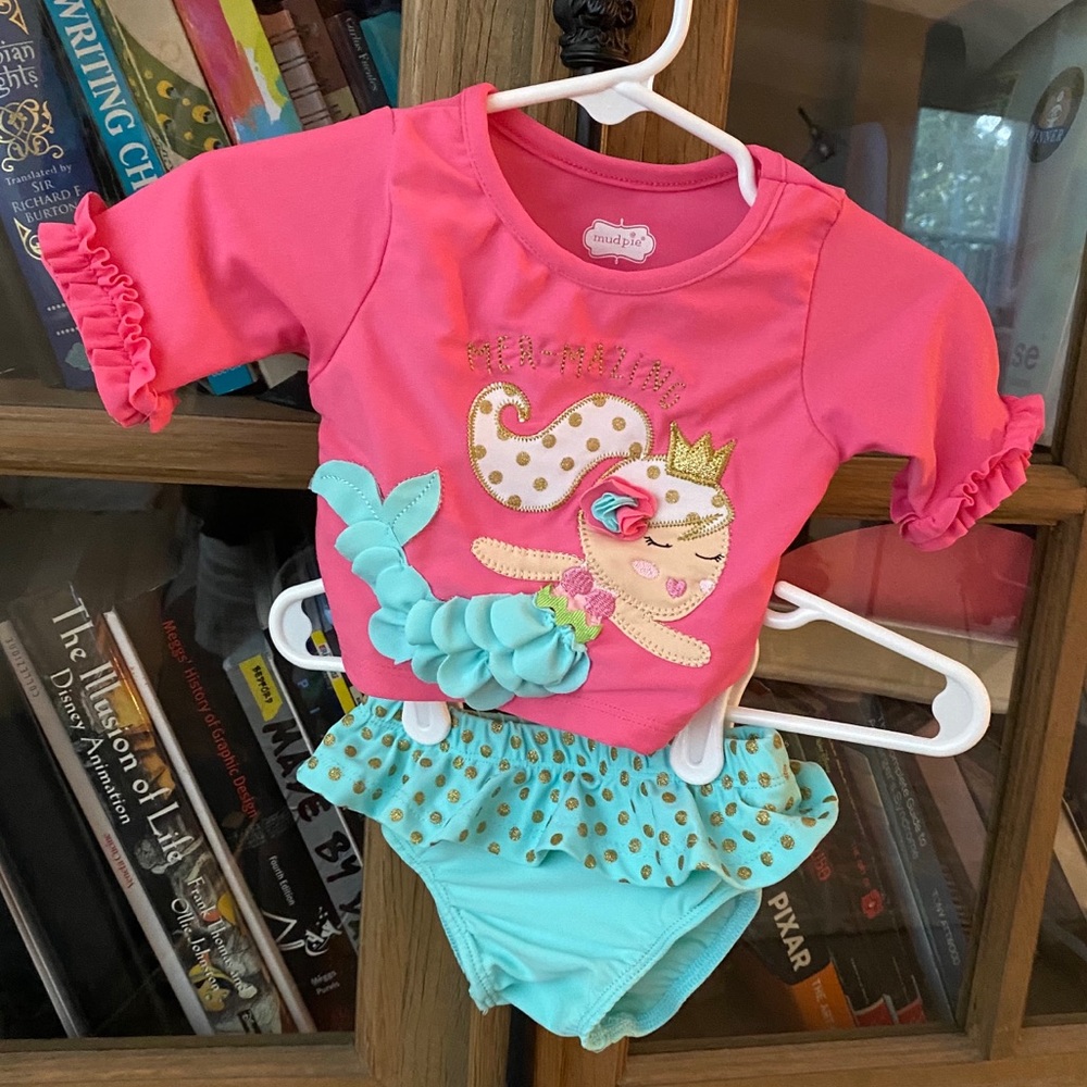 NWOT, Mud Pie Mermaid Swim Suit, 2 pieces